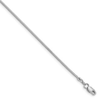 7" 14k White Gold .9mm Franco Chain Bracelet