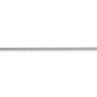24" 14k White Gold 1.8mm Flat Wheat Chain Necklace