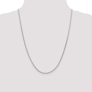 24" 14k White Gold 1.8mm Flat Wheat Chain Necklace