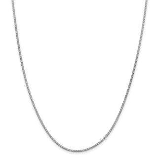 24" 14k White Gold 1.8mm Flat Wheat Chain Necklace
