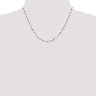 18" 14k White Gold .9mm Box with Lobster Clasp Chain Necklace