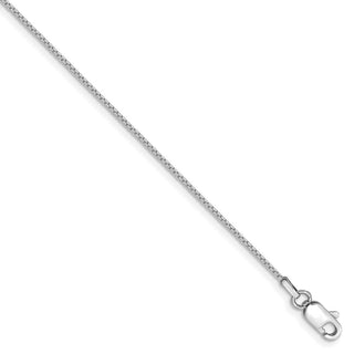 7" 14k White Gold .9mm Box with Lobster Clasp Chain Bracelet
