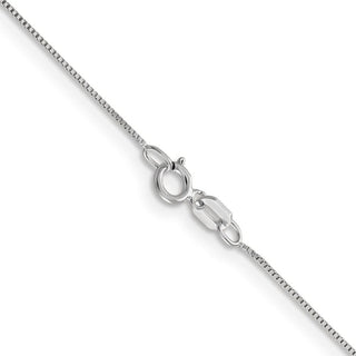 13" 14K White Gold 13 inch .5mm Box with Spring Ring Clasp Chain