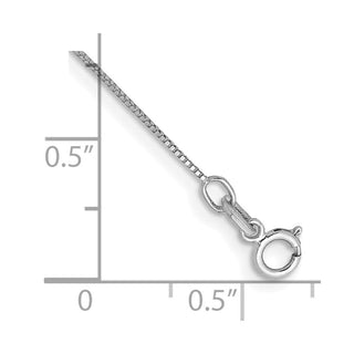 10" 14K White Gold .5mm Box with Spring Ring Clasp Anklet