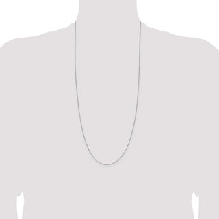 30" 14K White Gold 30 inch .5mm Box with Lobster Clasp Chain