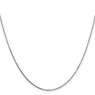 24" 14K White Gold 24 inch .7mm Box with Spring Ring Clasp Chain