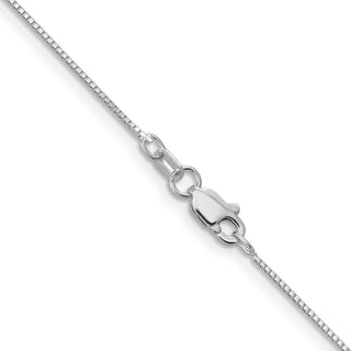 24" 14K White Gold 24 inch .7mm Box with Spring Ring Clasp Chain