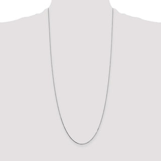 30" 14K White Gold 30 inch .7mm Box with Spring Ring Clasp Chain