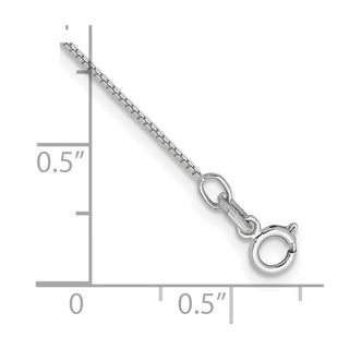 10" 14K White Gold .7mm Box with Spring Ring Clasp Anklet