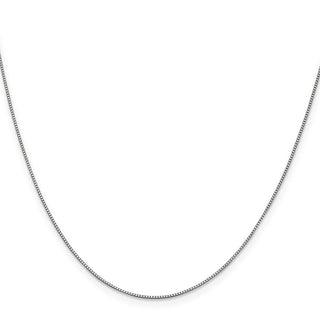 26" 14K White Gold 26 inch .7mm Box with Lobster Clasp Chain