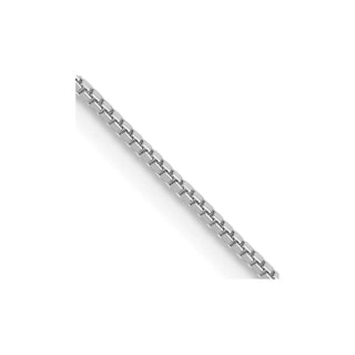24" 14K White Gold 24 inch .7mm Box with Spring Ring Clasp Chain