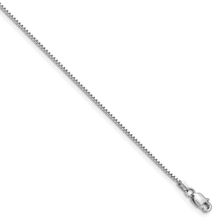 8" 14k White Gold .95mm Box Chain Bracelet