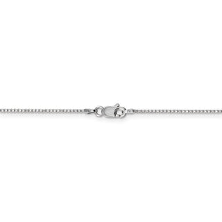 30" 14k White Gold 1mm Box Chain Necklace