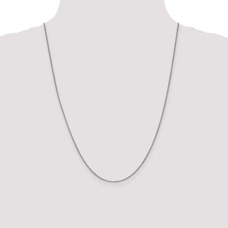 24" 14k White Gold 1mm Box Chain Necklace