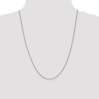 24" 14k White Gold 1mm Box Chain Necklace