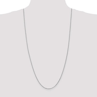 30" 14k White Gold 1.3mm Box Chain Necklace