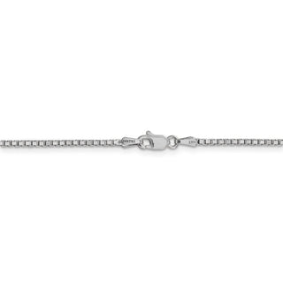 30" 14k White Gold 1.5mm Box Chain Necklace