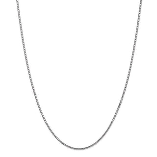 22" 14k White Gold 1.5mm Box Chain Necklace