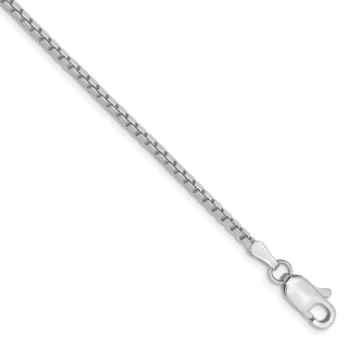 7" 14k White Gold 1.9mm Box Chain Bracelet
