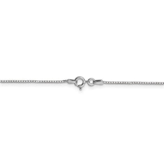 14" 14k White Gold .9mm Box with Spring Ring Clasp Chain Necklace