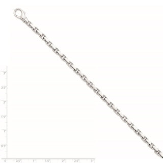 7" 14k White Gold 4.6mm Hand-polished Link Bracelet