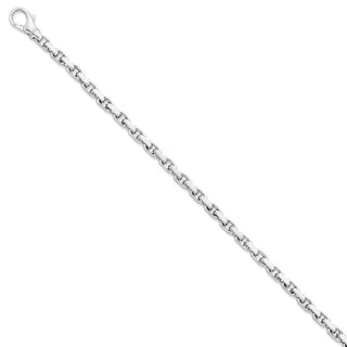 7" 14k White Gold 4.6mm Hand-polished Link Bracelet