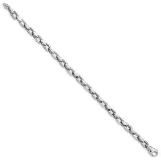 7" 14k White Gold 4.50mm Hand-polished Fancy Link Bracelet
