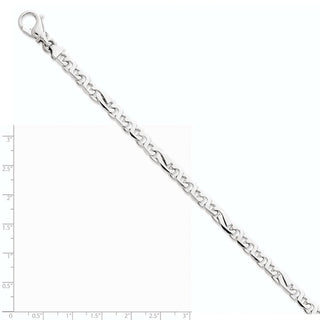 7" 14K White Gold 5.8mm Polished Fancy Link Bracelet