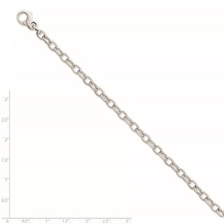 8.5" 14k White Gold 5mm Polished w/Ridged Edges Link Bracelet