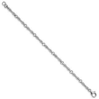 7" 14k White Gold 3.5mm Hand-polished Fancy Link Bracelet
