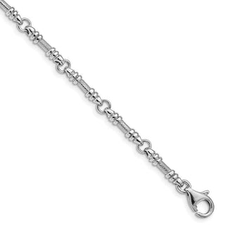 7" 14k White Gold 3.5mm Hand-polished Fancy Link Bracelet