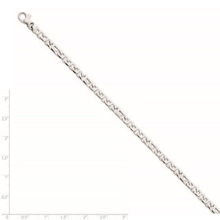 18" 14K White Gold 4.3mm Fancy Link Chain Necklace