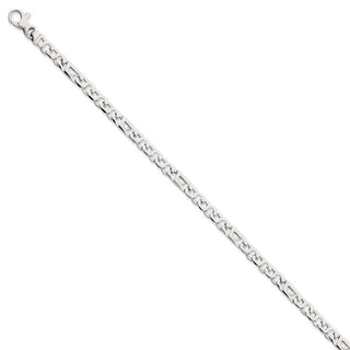 18" 14K White Gold 4.3mm Fancy Link Chain Necklace