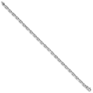 7.25" 14k White Gold 4.2mm Hand-polished Fancy Link Bracelet