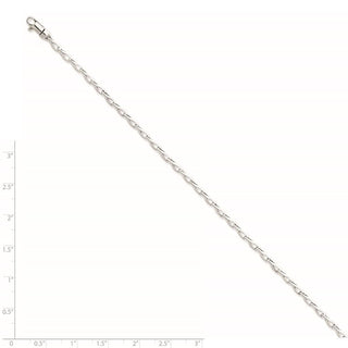 24" 14K White Gold 2.75mm Hand-polished Fancy Link Chain Necklace