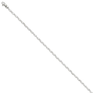 24" 14K White Gold 2.75mm Hand-polished Fancy Link Chain Necklace