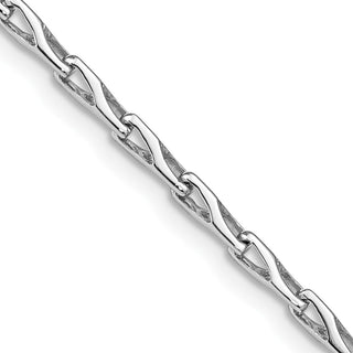 24" 14K White Gold 2.75mm Hand-polished Fancy Link Chain Necklace