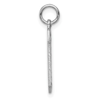 14k White Gold Casted Large Diamond-Cut Number 0 Pendant