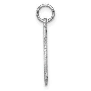 14k White Gold Casted Large Diamond-Cut Number 0 Charm