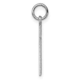14k White Gold Casted Large Diamond-Cut Number 1 Pendant