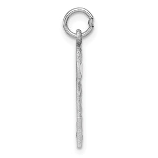 14k White Gold Casted Large Diamond-Cut Number 2 Pendant