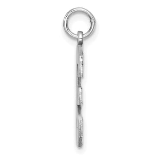 14k White Gold Casted Large Diamond-Cut Number 3 Charm