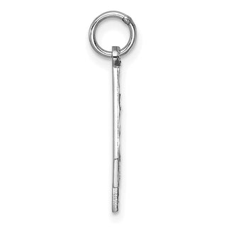14k White Gold Casted Large Diamond-Cut Number 4 Pendant