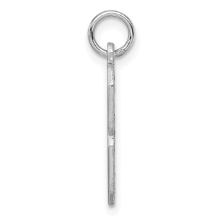 14k White Gold Casted Large Diamond-Cut Number 8 Pendant