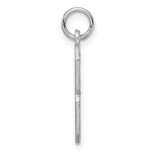 14k White Gold Casted Large Diamond-Cut Number 8 Charm