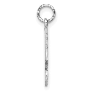 14k White Gold Casted Large Diamond-Cut Number 9 Pendant