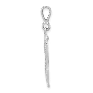 14k White Gold Large Diamond-Cut Number 24 Pendant