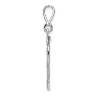 14k White Gold Large Diamond-Cut Number 32 Pendant