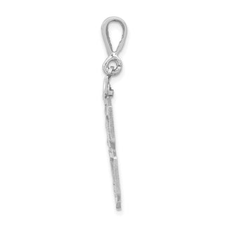 14k White Gold Large Diamond-Cut Number 78 Pendant