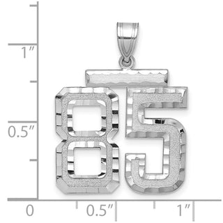 14k White Gold Large Diamond-Cut Number 85 Pendant
